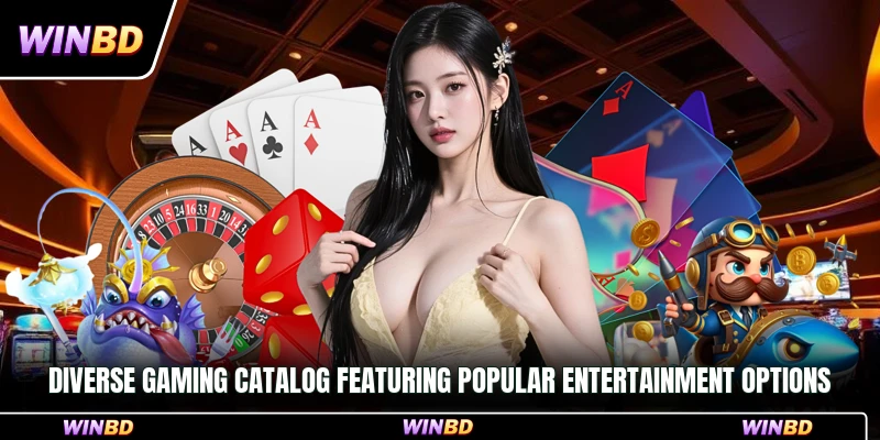 Diverse gaming catalog featuring popular entertainment options